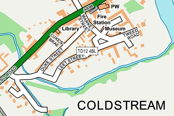 TD12 4BL map - OS OpenMap – Local (Ordnance Survey)