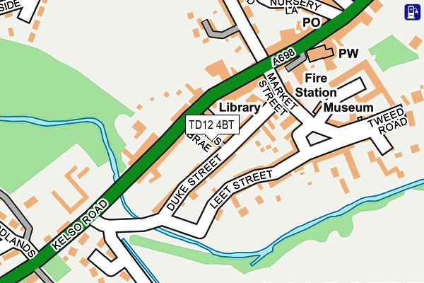 TD12 4BT map - OS OpenMap – Local (Ordnance Survey)