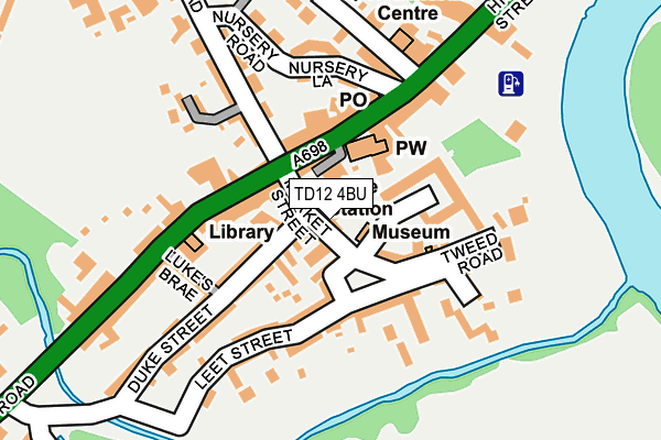 TD12 4BU map - OS OpenMap – Local (Ordnance Survey)