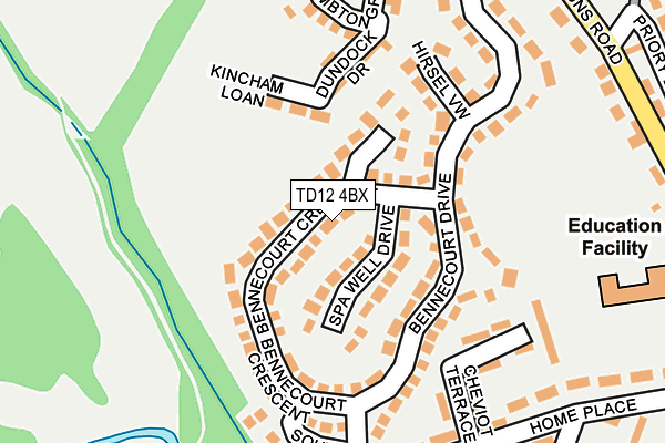 TD12 4BX map - OS OpenMap – Local (Ordnance Survey)