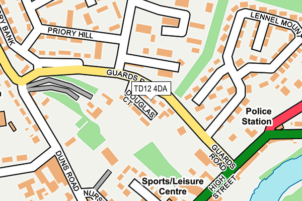 TD12 4DA map - OS OpenMap – Local (Ordnance Survey)