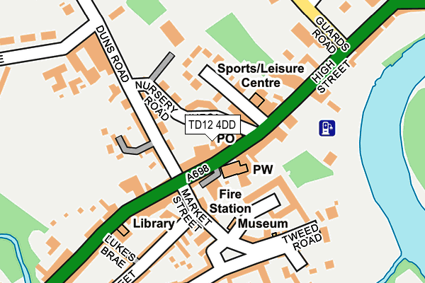 TD12 4DD map - OS OpenMap – Local (Ordnance Survey)
