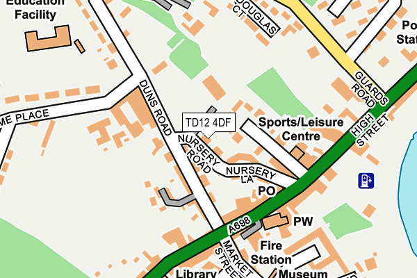 TD12 4DF map - OS OpenMap – Local (Ordnance Survey)
