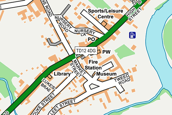 TD12 4DG map - OS OpenMap – Local (Ordnance Survey)