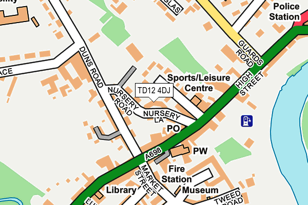 TD12 4DJ map - OS OpenMap – Local (Ordnance Survey)
