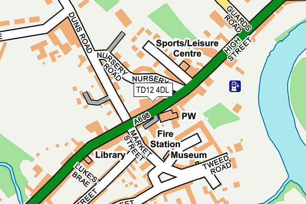 TD12 4DL map - OS OpenMap – Local (Ordnance Survey)