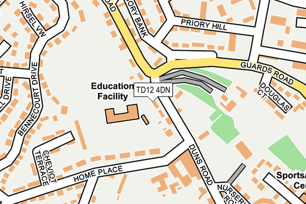 TD12 4DN map - OS OpenMap – Local (Ordnance Survey)