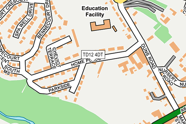 TD12 4DT map - OS OpenMap – Local (Ordnance Survey)