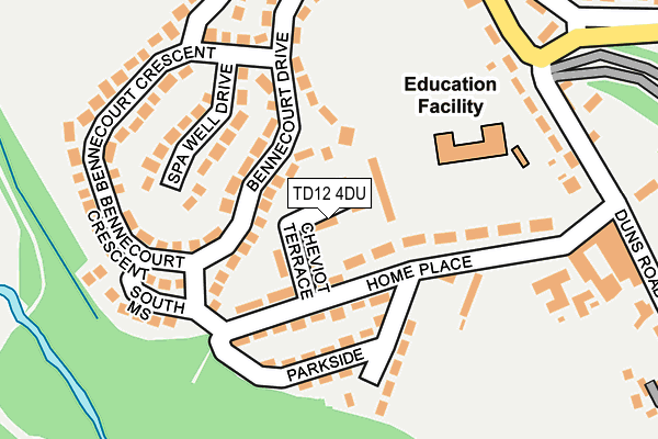 TD12 4DU map - OS OpenMap – Local (Ordnance Survey)
