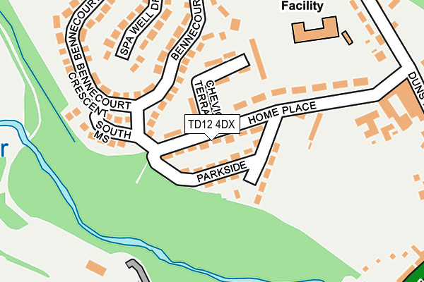 TD12 4DX map - OS OpenMap – Local (Ordnance Survey)