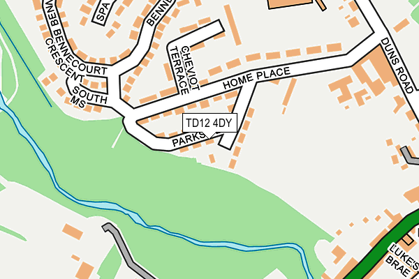TD12 4DY map - OS OpenMap – Local (Ordnance Survey)