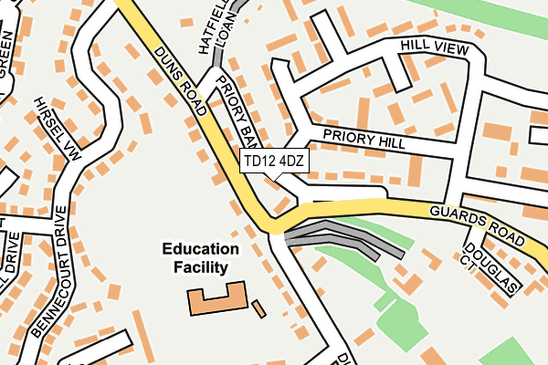 TD12 4DZ map - OS OpenMap – Local (Ordnance Survey)