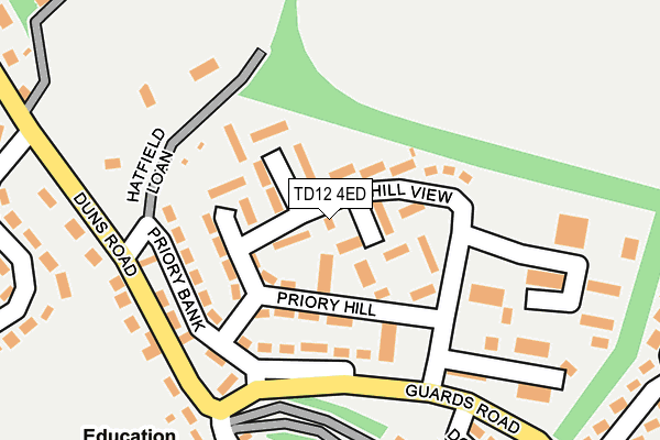 TD12 4ED map - OS OpenMap – Local (Ordnance Survey)