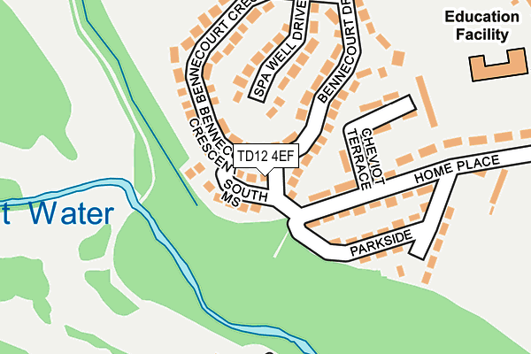 TD12 4EF map - OS OpenMap – Local (Ordnance Survey)