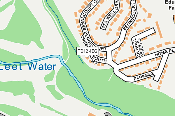 TD12 4EG map - OS OpenMap – Local (Ordnance Survey)