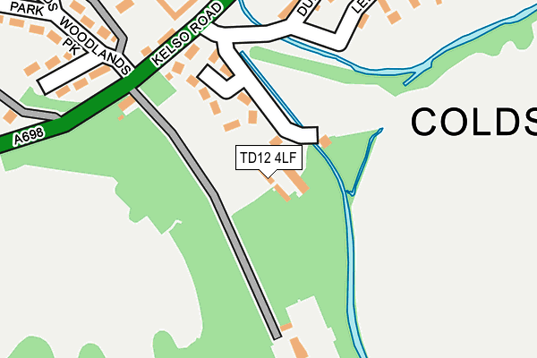 TD12 4LF map - OS OpenMap – Local (Ordnance Survey)