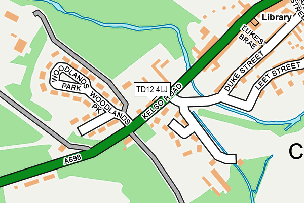 TD12 4LJ map - OS OpenMap – Local (Ordnance Survey)