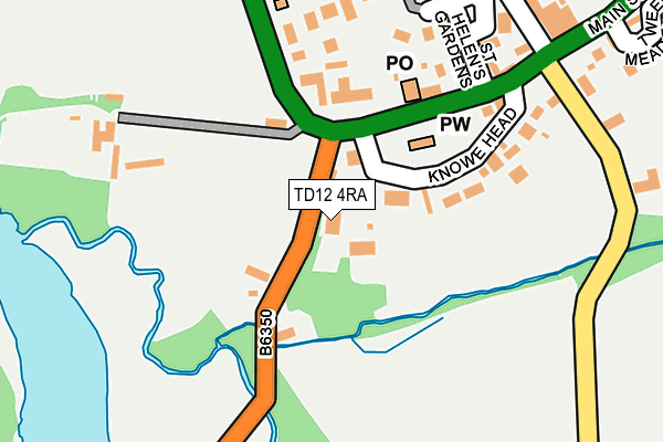 TD12 4RA map - OS OpenMap – Local (Ordnance Survey)