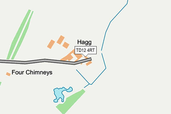 TD12 4RT map - OS OpenMap – Local (Ordnance Survey)