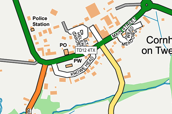 TD12 4TX map - OS OpenMap – Local (Ordnance Survey)