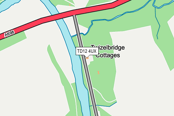 TD12 4UX map - OS OpenMap – Local (Ordnance Survey)