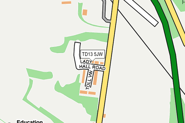 TD13 5JW map - OS OpenMap – Local (Ordnance Survey)