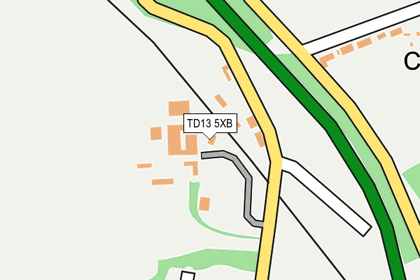 TD13 5XB map - OS OpenMap – Local (Ordnance Survey)