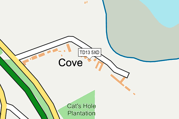TD13 5XD map - OS OpenMap – Local (Ordnance Survey)