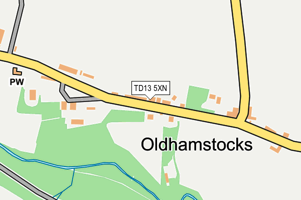 TD13 5XN map - OS OpenMap – Local (Ordnance Survey)