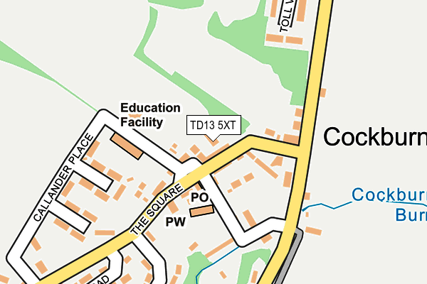 TD13 5XT map - OS OpenMap – Local (Ordnance Survey)