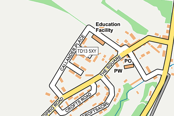 TD13 5XY map - OS OpenMap – Local (Ordnance Survey)