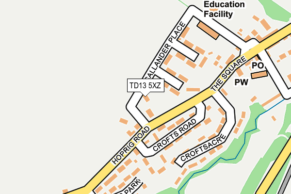 TD13 5XZ map - OS OpenMap – Local (Ordnance Survey)