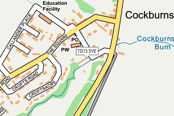 TD13 5YE map - OS OpenMap – Local (Ordnance Survey)