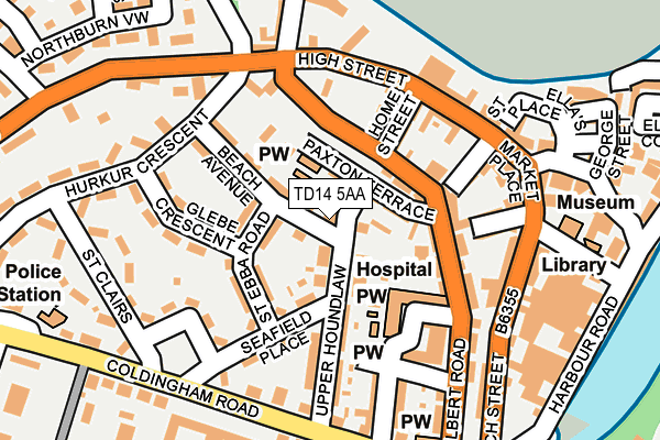TD14 5AA map - OS OpenMap – Local (Ordnance Survey)