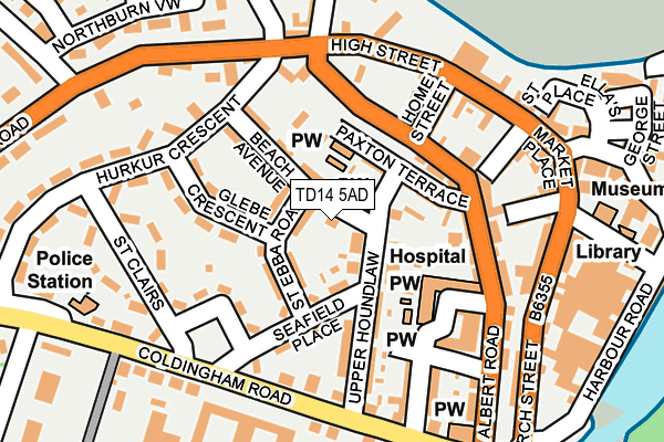 TD14 5AD map - OS OpenMap – Local (Ordnance Survey)