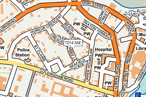 TD14 5AE map - OS OpenMap – Local (Ordnance Survey)