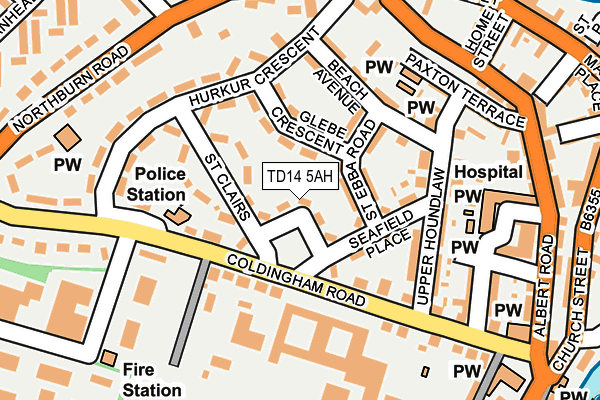 TD14 5AH map - OS OpenMap – Local (Ordnance Survey)