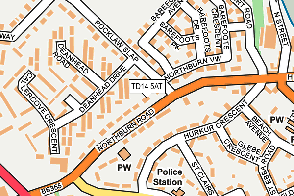 TD14 5AT map - OS OpenMap – Local (Ordnance Survey)