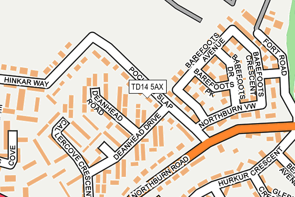 TD14 5AX map - OS OpenMap – Local (Ordnance Survey)