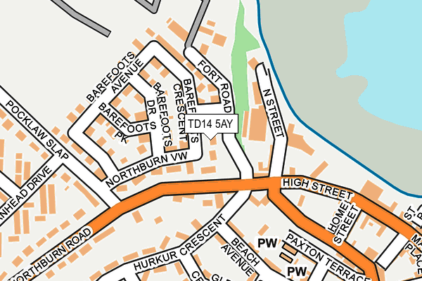 TD14 5AY map - OS OpenMap – Local (Ordnance Survey)
