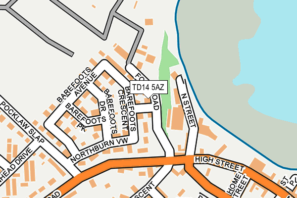 TD14 5AZ map - OS OpenMap – Local (Ordnance Survey)