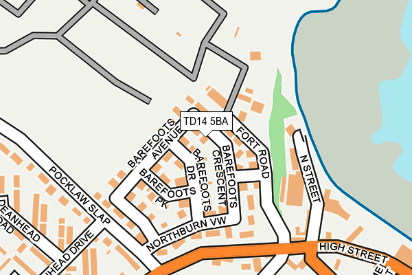 TD14 5BA map - OS OpenMap – Local (Ordnance Survey)