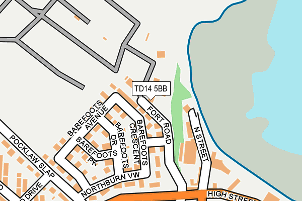 TD14 5BB map - OS OpenMap – Local (Ordnance Survey)