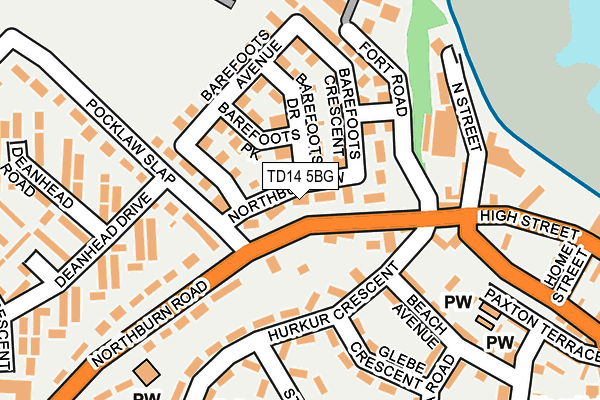 TD14 5BG map - OS OpenMap – Local (Ordnance Survey)