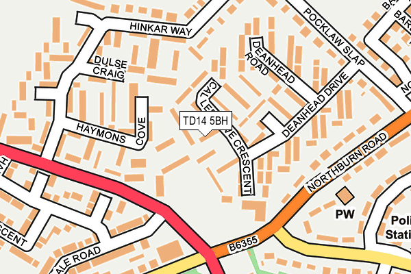 TD14 5BH map - OS OpenMap – Local (Ordnance Survey)
