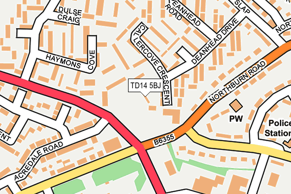 TD14 5BJ map - OS OpenMap – Local (Ordnance Survey)