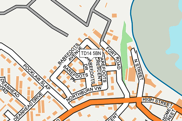 TD14 5BN map - OS OpenMap – Local (Ordnance Survey)