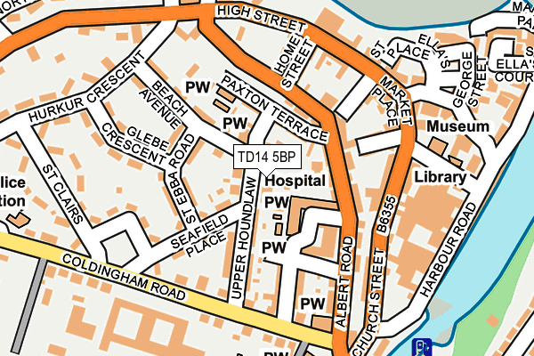 TD14 5BP map - OS OpenMap – Local (Ordnance Survey)
