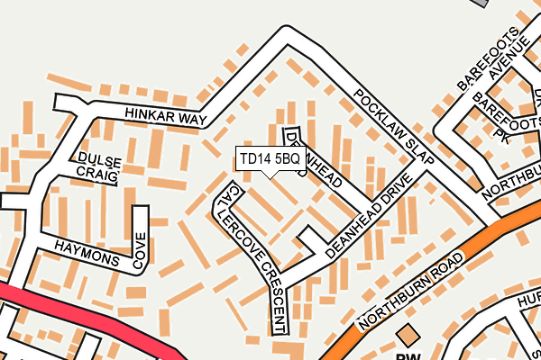 TD14 5BQ map - OS OpenMap – Local (Ordnance Survey)