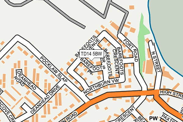 TD14 5BW map - OS OpenMap – Local (Ordnance Survey)